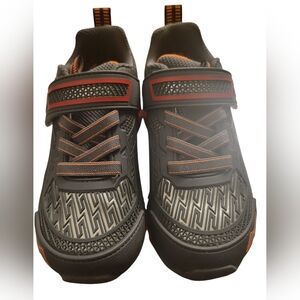 Boy's Athletic Sneakers in Gray with Orange Accents